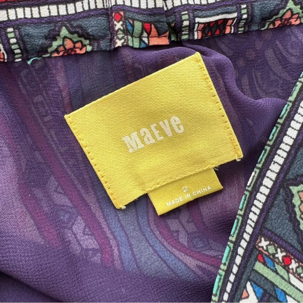 Anthropologie Maeve Geoda printed silk midi skirt - Picture 7 of 14